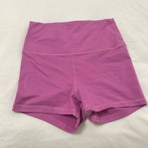 Pink fleo shorts. High rise. 3 inch inseam.